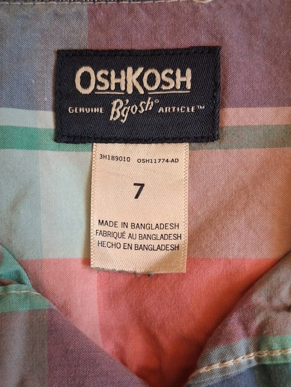 2 Pack- OshKosh B'gosh Plaid Tshirts